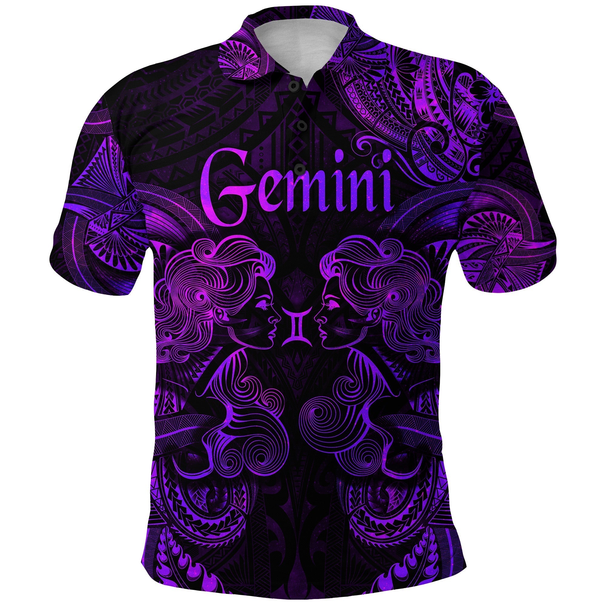 custom-personalised-gemini-zodiac-polynesian-polo-shirt-unique-style-purple