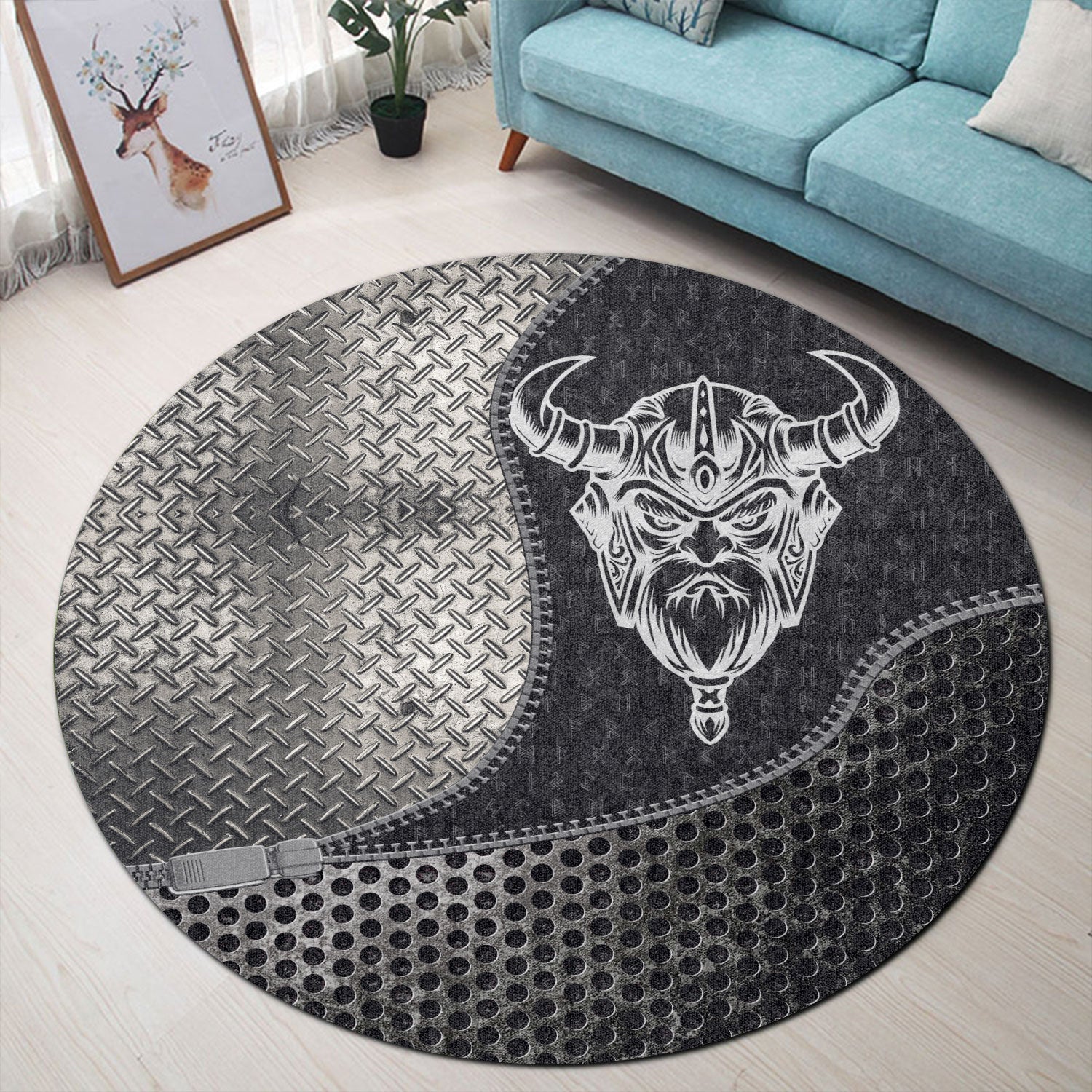 viking-carpet-god-odin-helmet-round-carpet