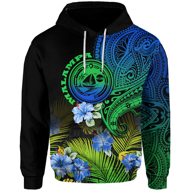 Custom Personalised Malampa Province Vanuatu Hoodie Hibiscus Tribal Polynesian Tattoo Ver Gradient - Wonder Print Shop