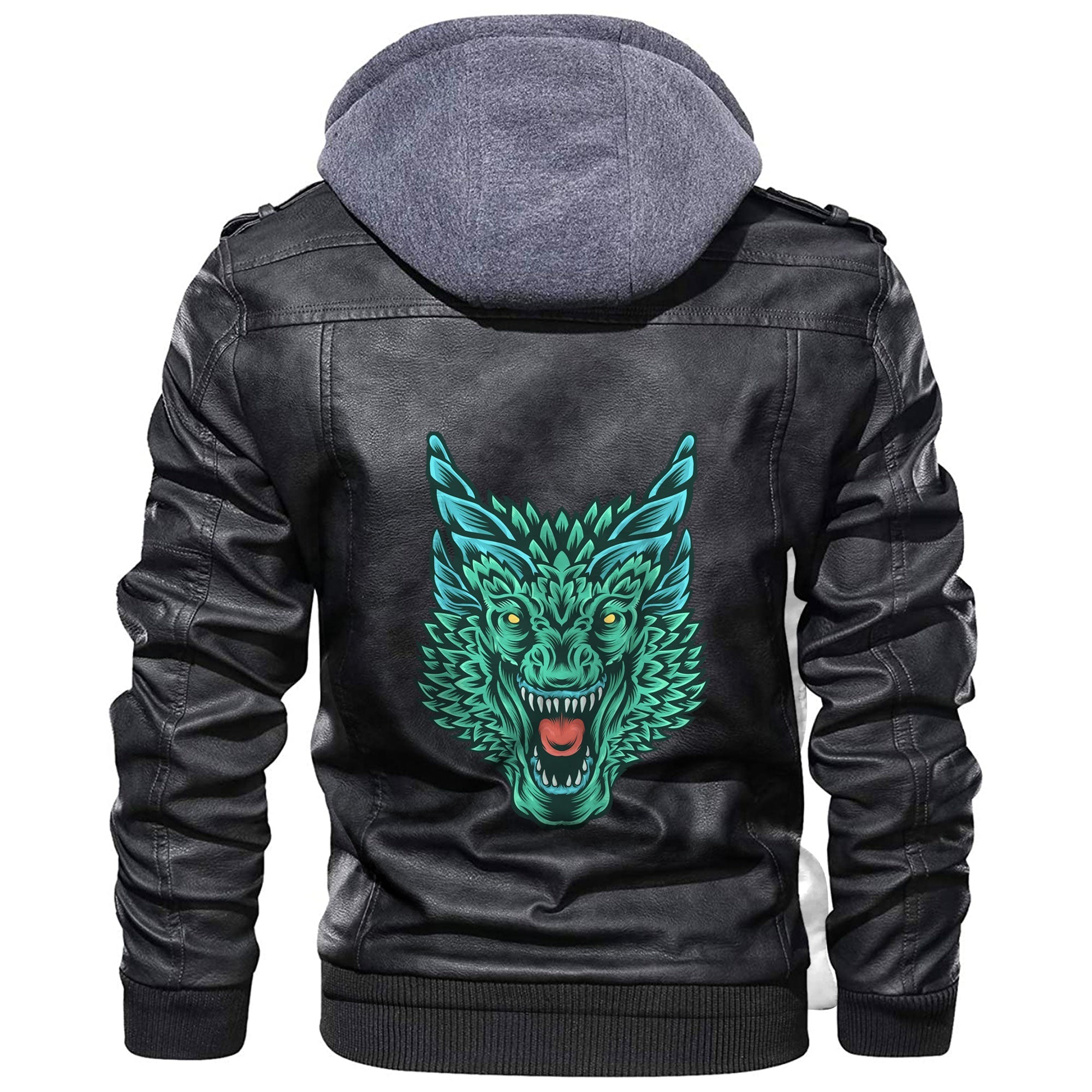 Viking Great Dragon Head With Horns Leather Jacket RLT12 - Wonder Print Shop