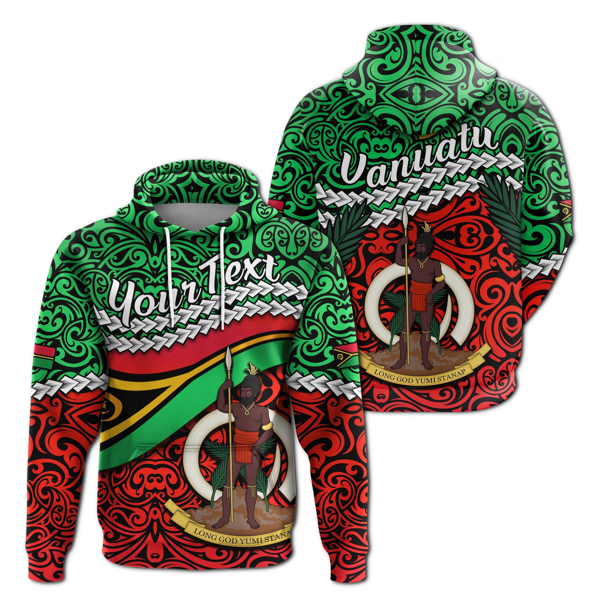 Custom Proud Vanuatu Hoodie Pattern Mix Flag LT13 - Wonder Print Shop