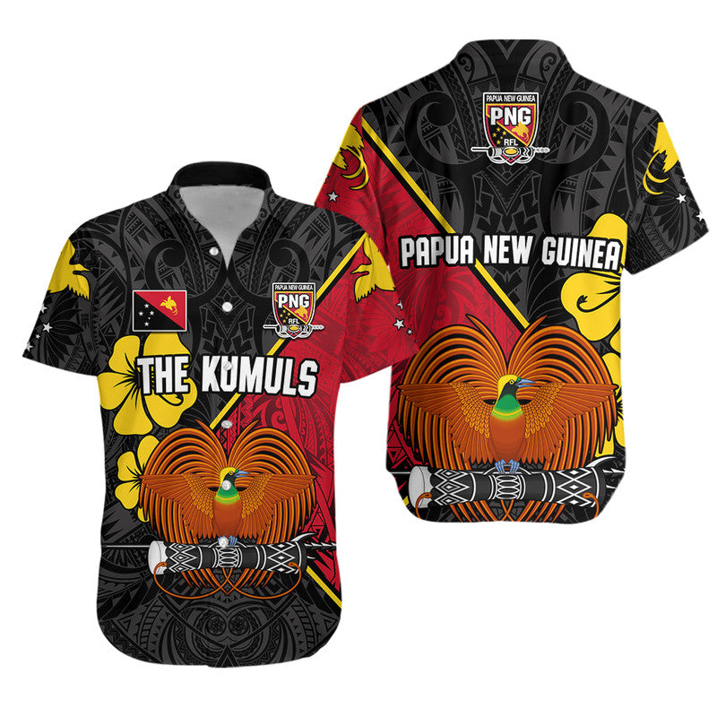 The Kumuls PNG Hawaiian Shirt Papua New Guinea Polynesian Dynamic Style Black - Wonder Print Shop