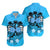 Hawaii Skull Matching Hawaiian Shirt And Dress Mysterious Polynesia and Blue Flowers LT13 - Wonder Print Shop