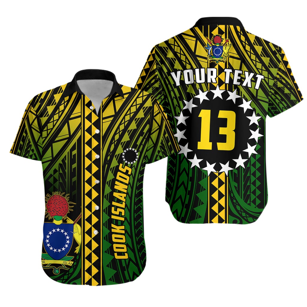 (Custom Text and Number) Cook Islands Hawaiian Shirt Polynesian Pattern Stars LT13 - Wonder Print Shop