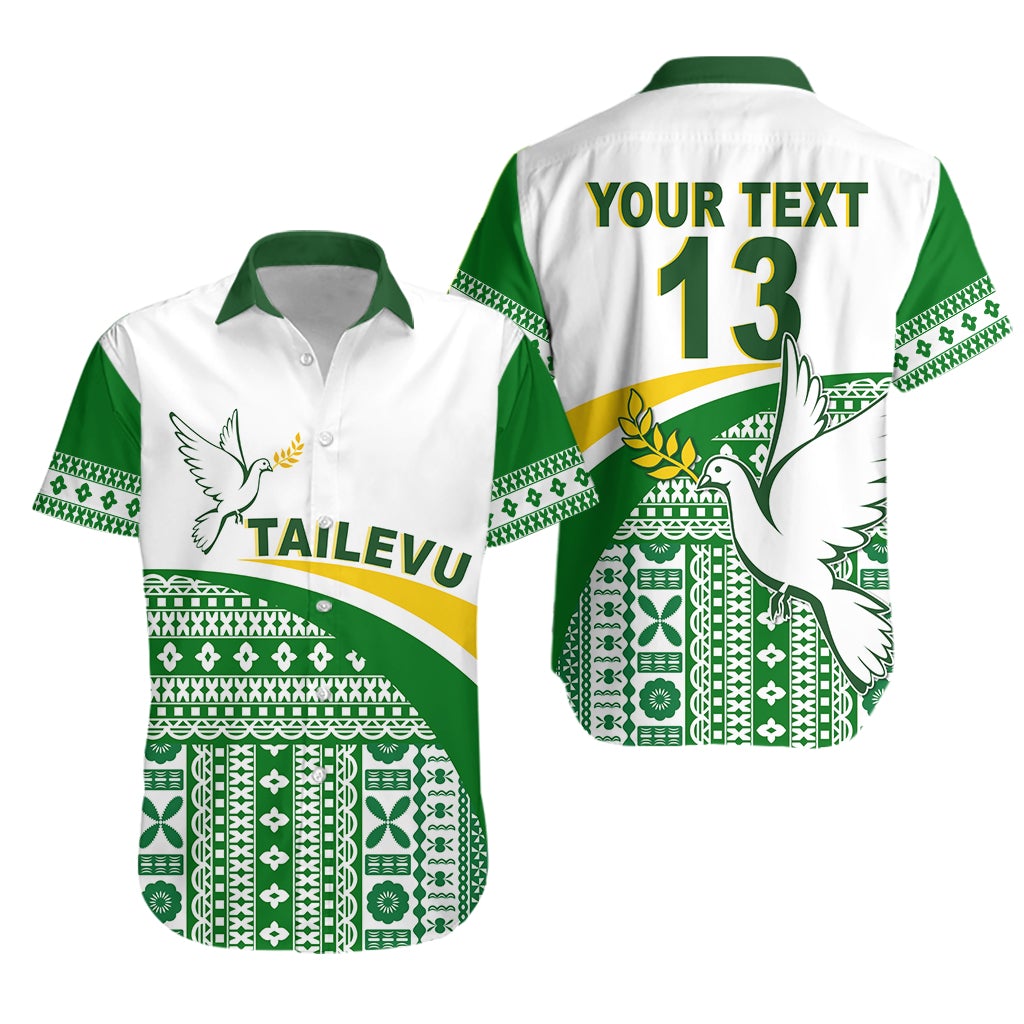 (Custom Text and Number) Tailevu Rugby Hawaiian Shirt Fiji Rugby Tapa Pattern White LT13 - Wonder Print Shop