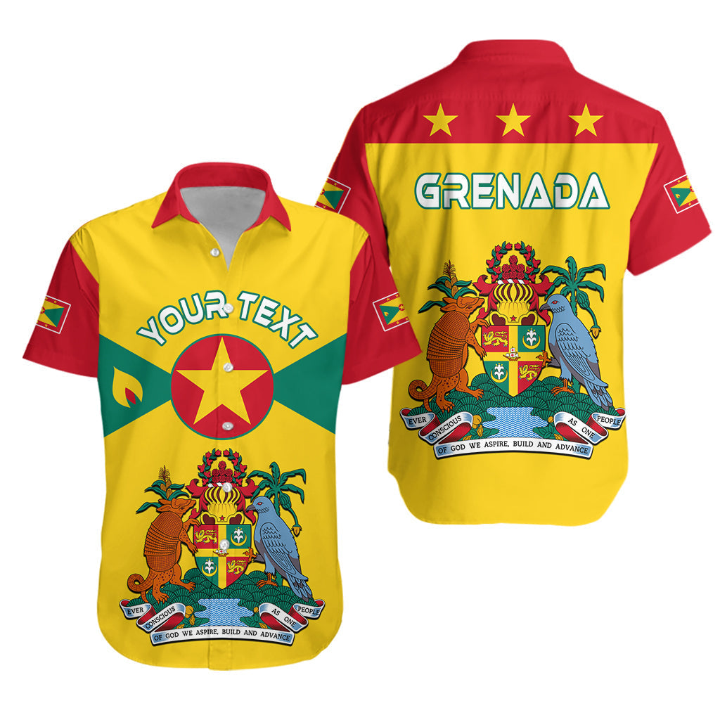 Custom Personalised Grenada Hawaiian Shirt Power Grenada Mix Coat Of Arms LT13 - Wonder Print Shop