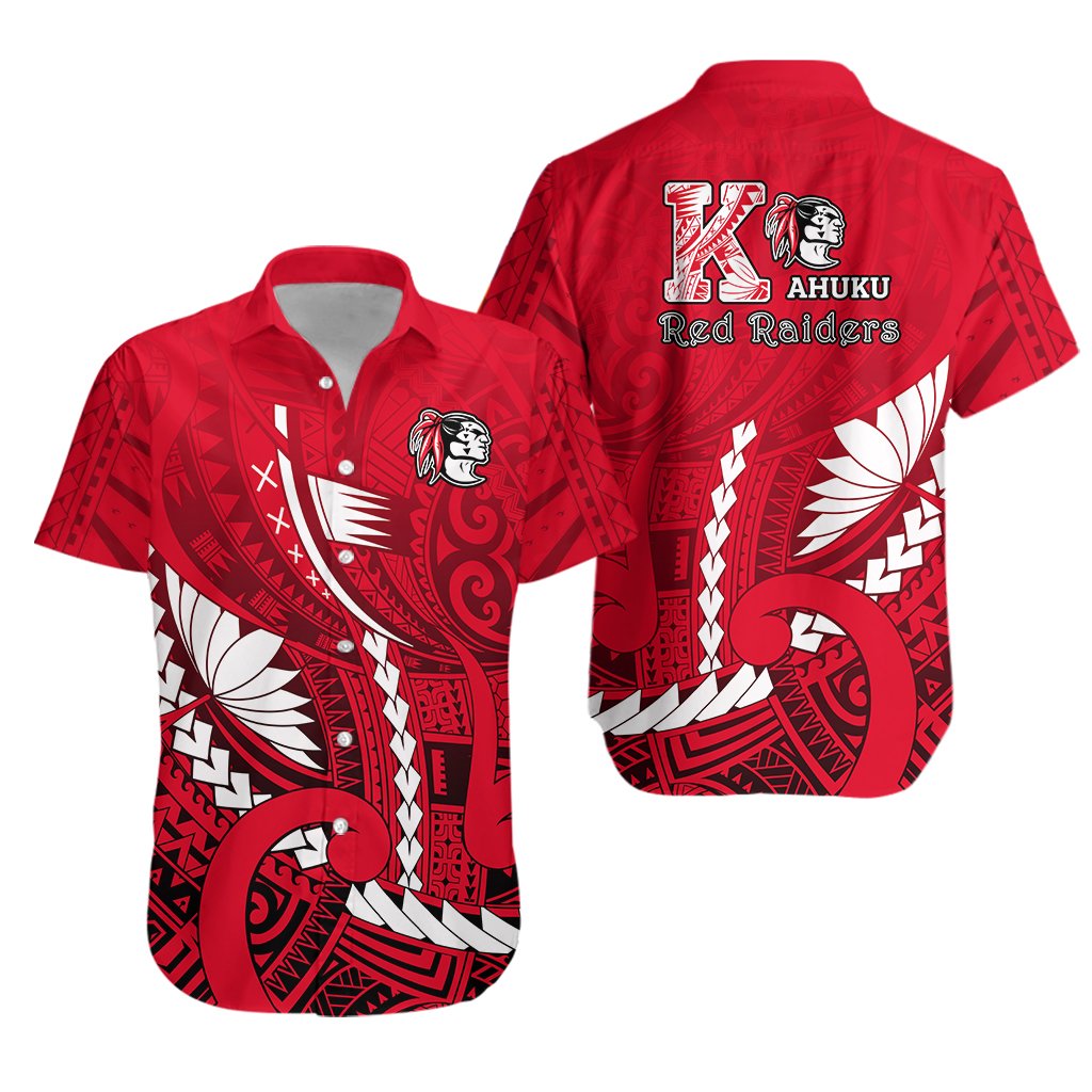 Kahuku Hawaiian School Hawaiian Shirt Enthusiasm Red Raiders LT13 - Wonder Print Shop