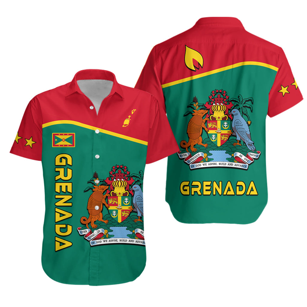 Grenada Hawaiian Shirt Coat of Arms and Map Impressive LT13 - Wonder Print Shop