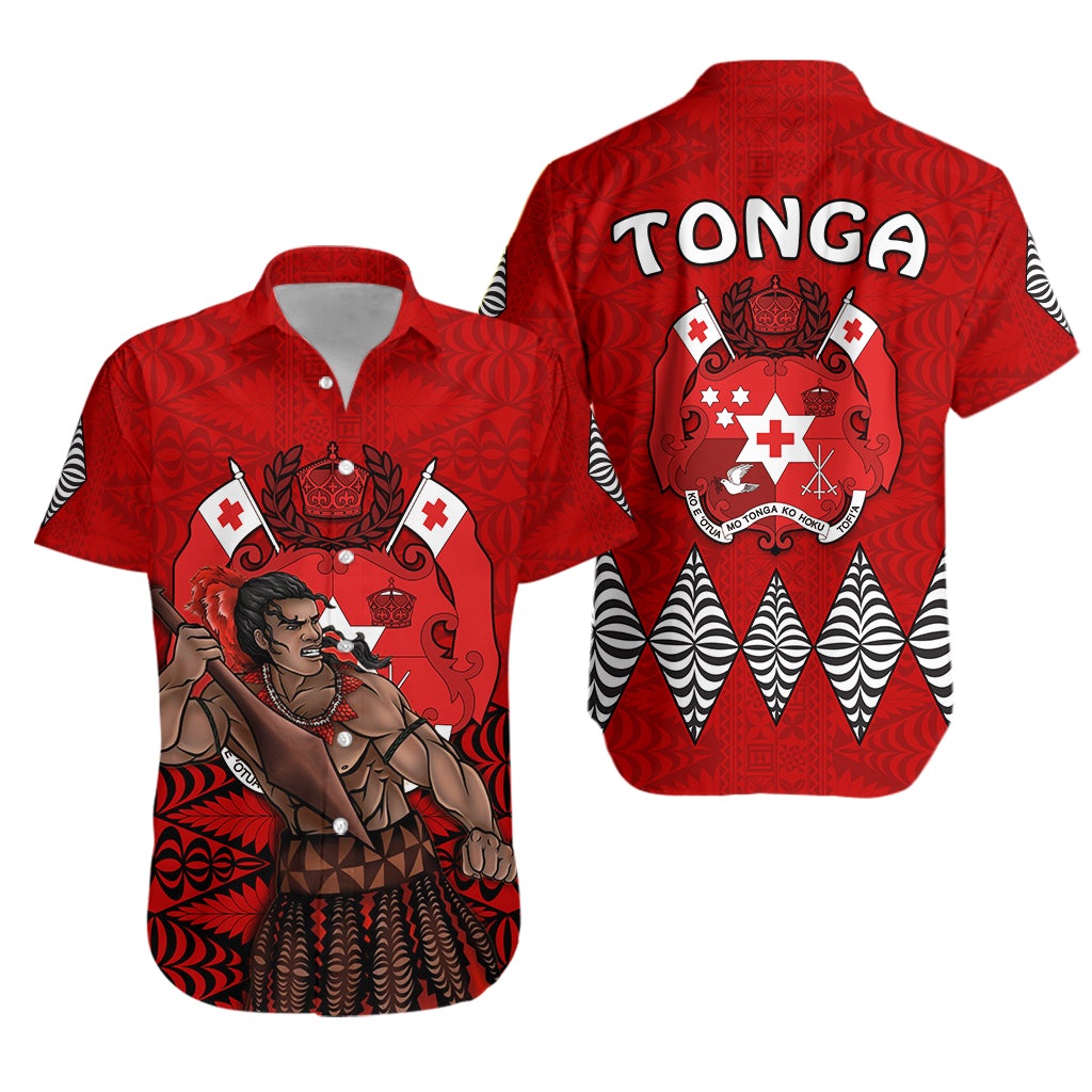 Tonga Warriors Hawaiian Shirt Tongan Pattern Version Black LT13 - Wonder Print Shop