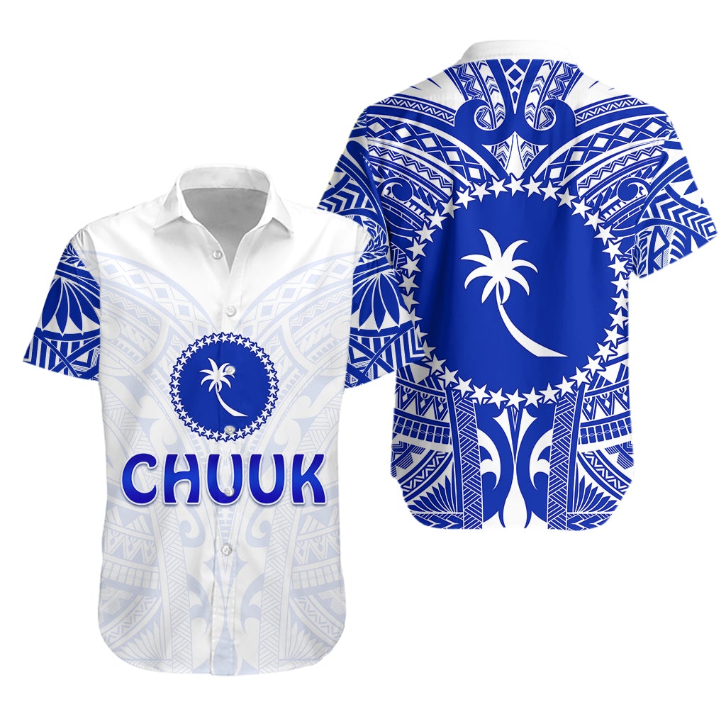 Chuuk Hawaiian Shirt Micronesia Simple Pattern White LT13 - Wonder Print Shop