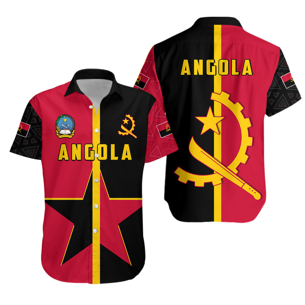 Angola Hawaiian Shirt Star and Flag Style Sporty LT13 - Wonder Print Shop