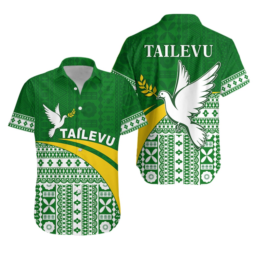 Tailevu Rugby Hawaiian Shirt Fiji Rugby Tapa Pattern Green LT13 - Wonder Print Shop