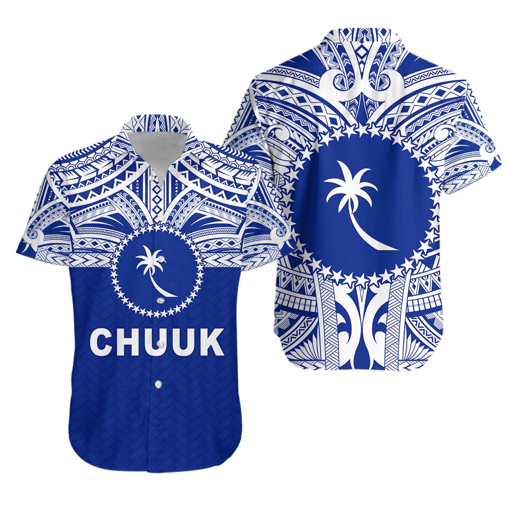 Chuuk Flag Hawaiian Shirt Micronesia Style Blue LT13 - Wonder Print Shop