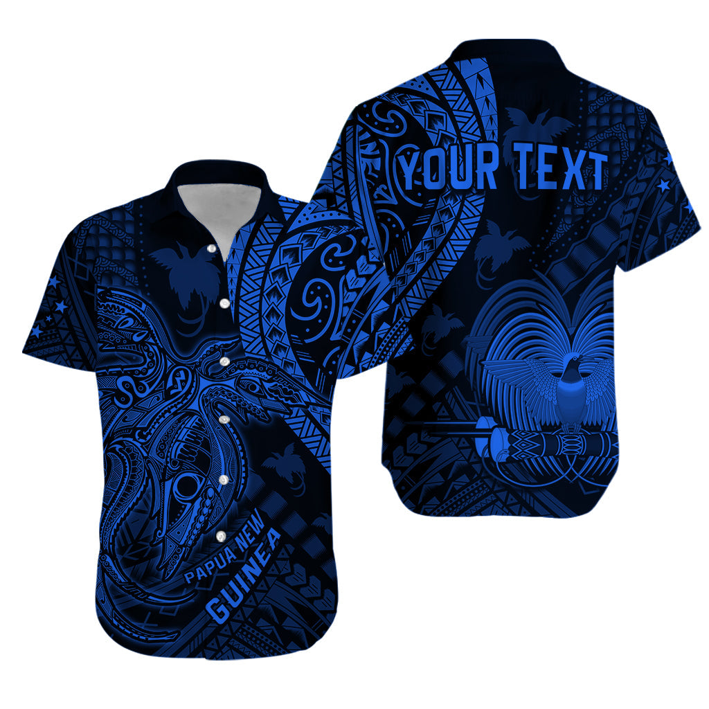 Custom Personalised Papua New Guinea Hawaiian Shirt Raggiana Birds Of Paradise Blue LT13 - Wonder Print Shop