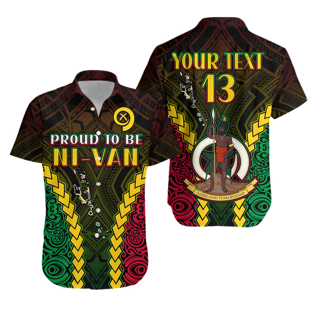 (Custom Text and Number) Vanuatu Indigenous Hawaiian Shirt Proud To Be Ni-Vanuatu Polynesian Pattern LT13 - Wonder Print Shop