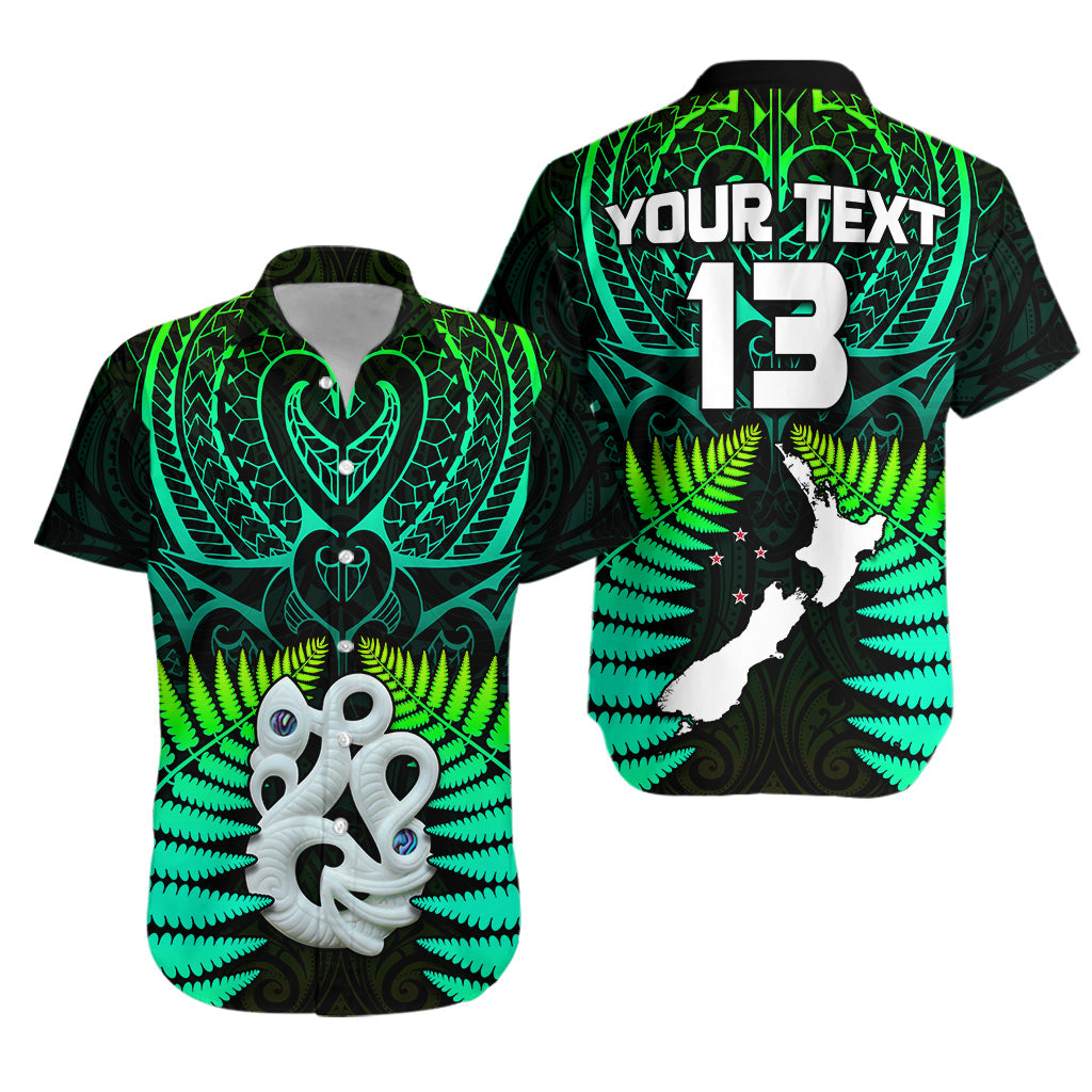 (Custom Text and Number) Aotearoa Fern Hawaiian Shirt New Zealand Hei Tiki Green Style LT13 - Wonder Print Shop