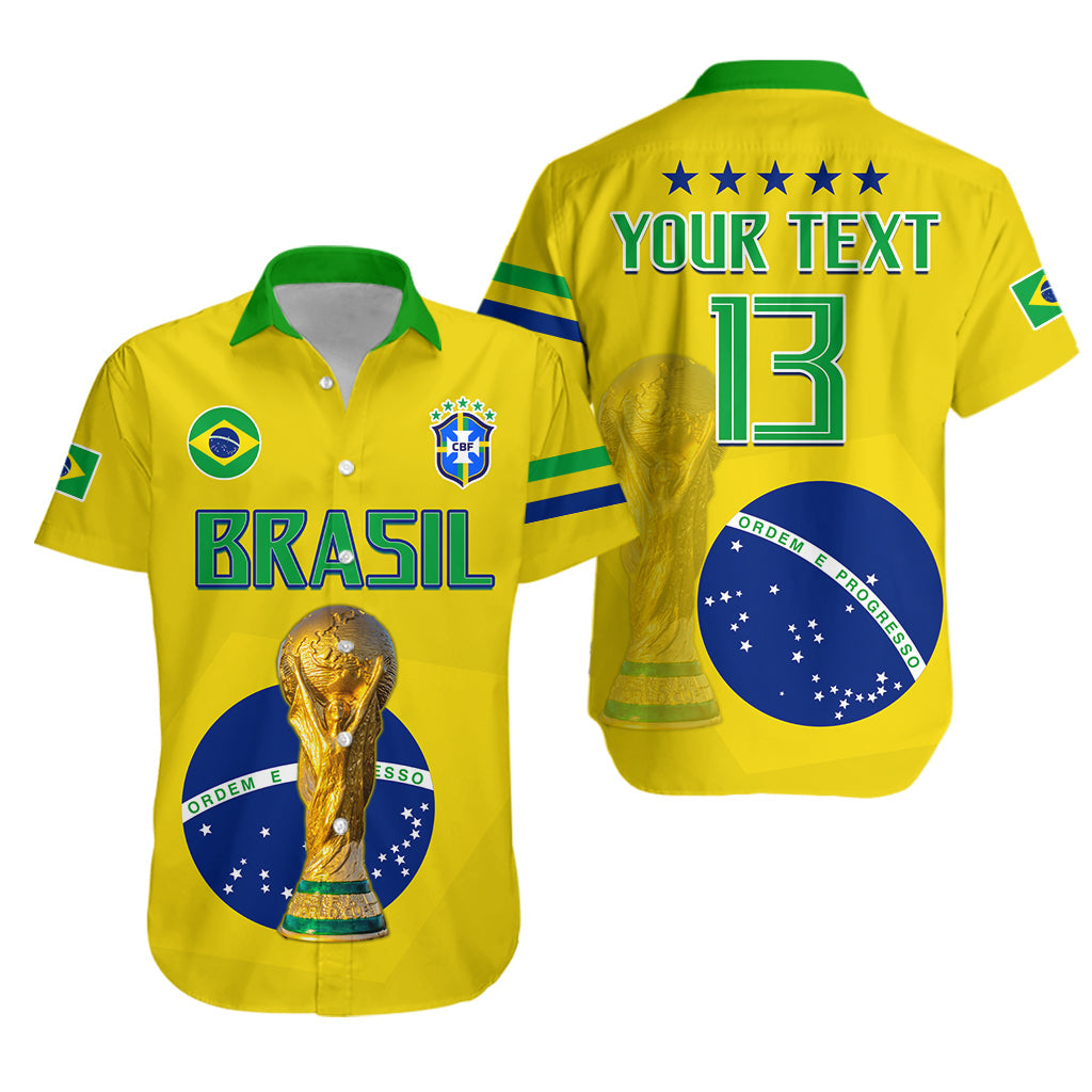 (Custom Text and Number) Brazil Football Hawaiian Shirt Go Champions Selecao Campeao LT13 - Wonder Print Shop