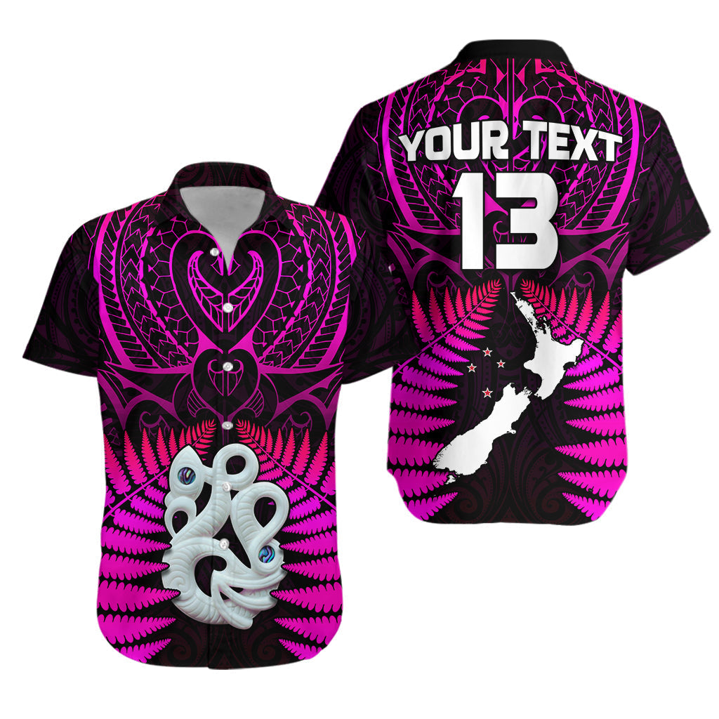 (Custom Text and Number) Aotearoa Fern Hawaiian Shirt New Zealand Hei Tiki Purple Style LT13 - Wonder Print Shop