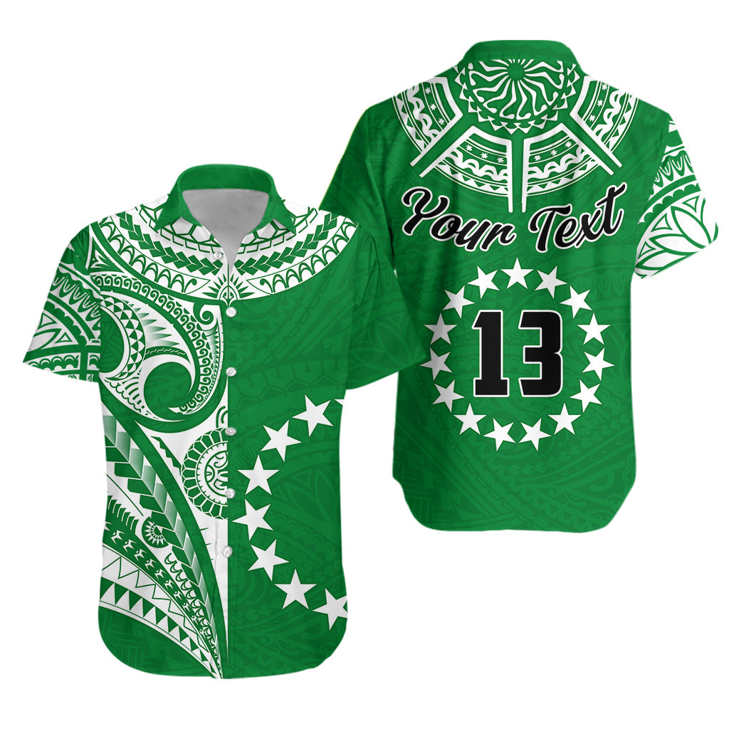 (Custom Text and Number) Cook Islands Tatau Hawaiian Shirt Symbolize Passion Stars Version Green LT13 - Wonder Print Shop