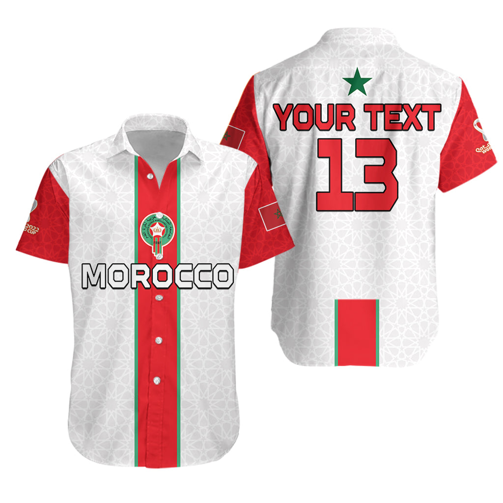 (Custom Text and Number) Morocco Football Hawaiian Shirt World Cup 2022 Soccer Lions de l'Atlas Champions LT13 - Wonder Print Shop