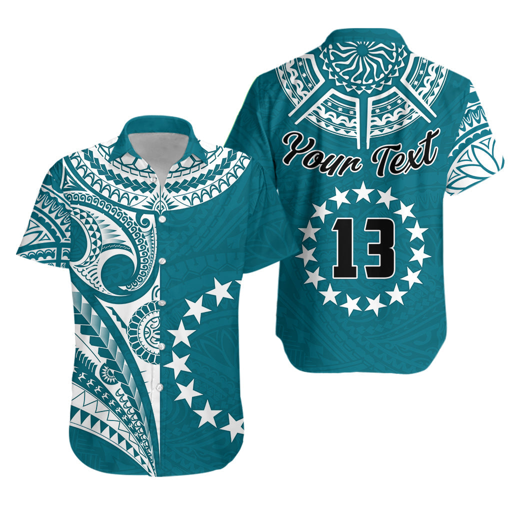 (Custom Text and Number) Cook Islands Tatau Hawaiian Shirt Symbolize Passion Stars Version Blue LT13 - Wonder Print Shop