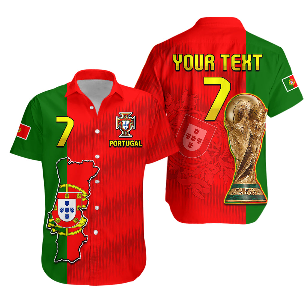 (Custom Text and Number) Portugal Football 2022 Hawaiian Shirt Style Flag Portuguese Champions LT13 - Wonder Print Shop