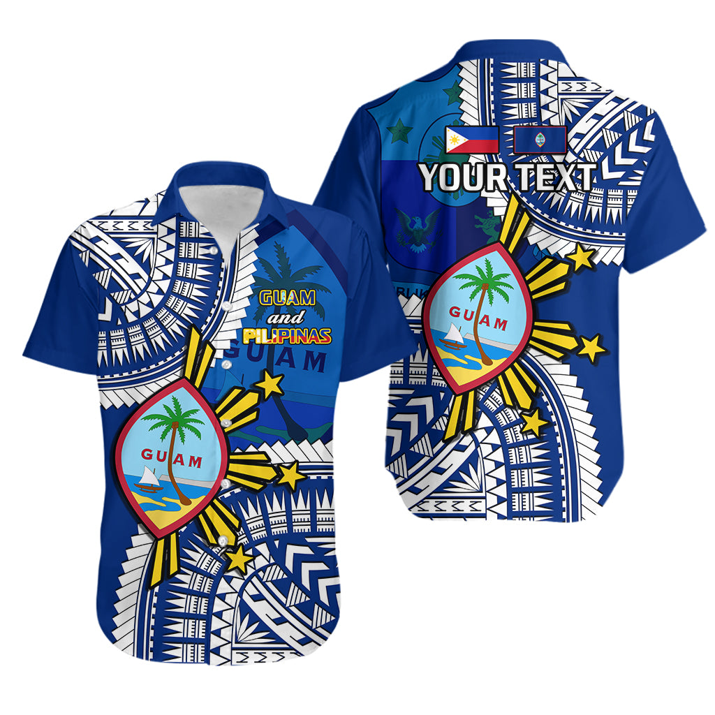 (Custom Personalised) Guam and Philippines Hawaiian Shirt Guaman Filipinas Together Blue - Wonder Print Shop