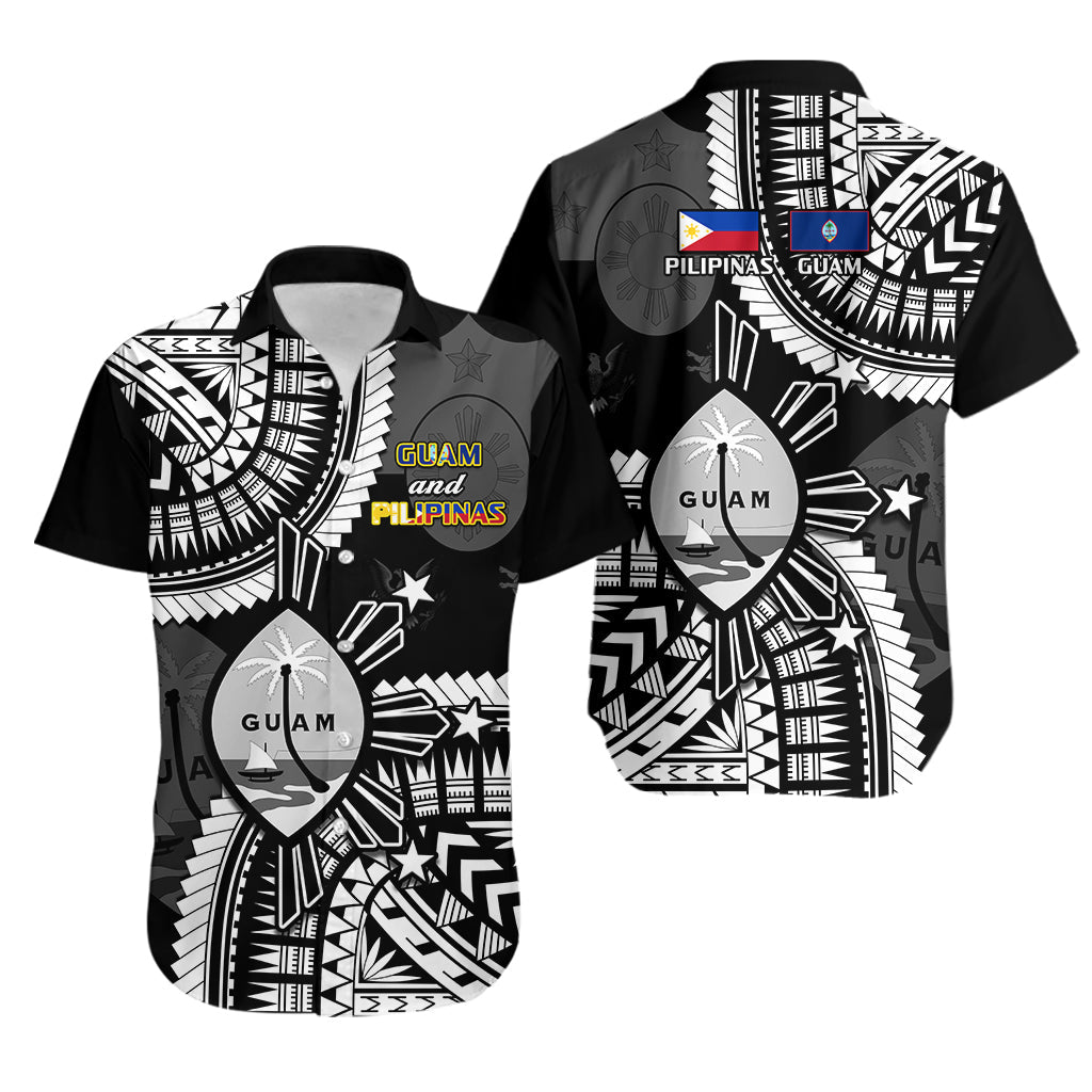 Guam and Philippines Hawaiian Shirt Guaman Filipinas Together Black - Wonder Print Shop