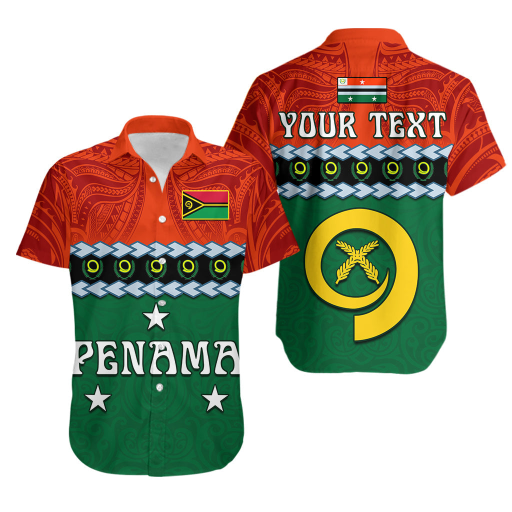 Custom Personalised Penama Province Hawaiian Shirt Vanuatu Pig Tusk Polynesian Flag Style - Wonder Print Shop