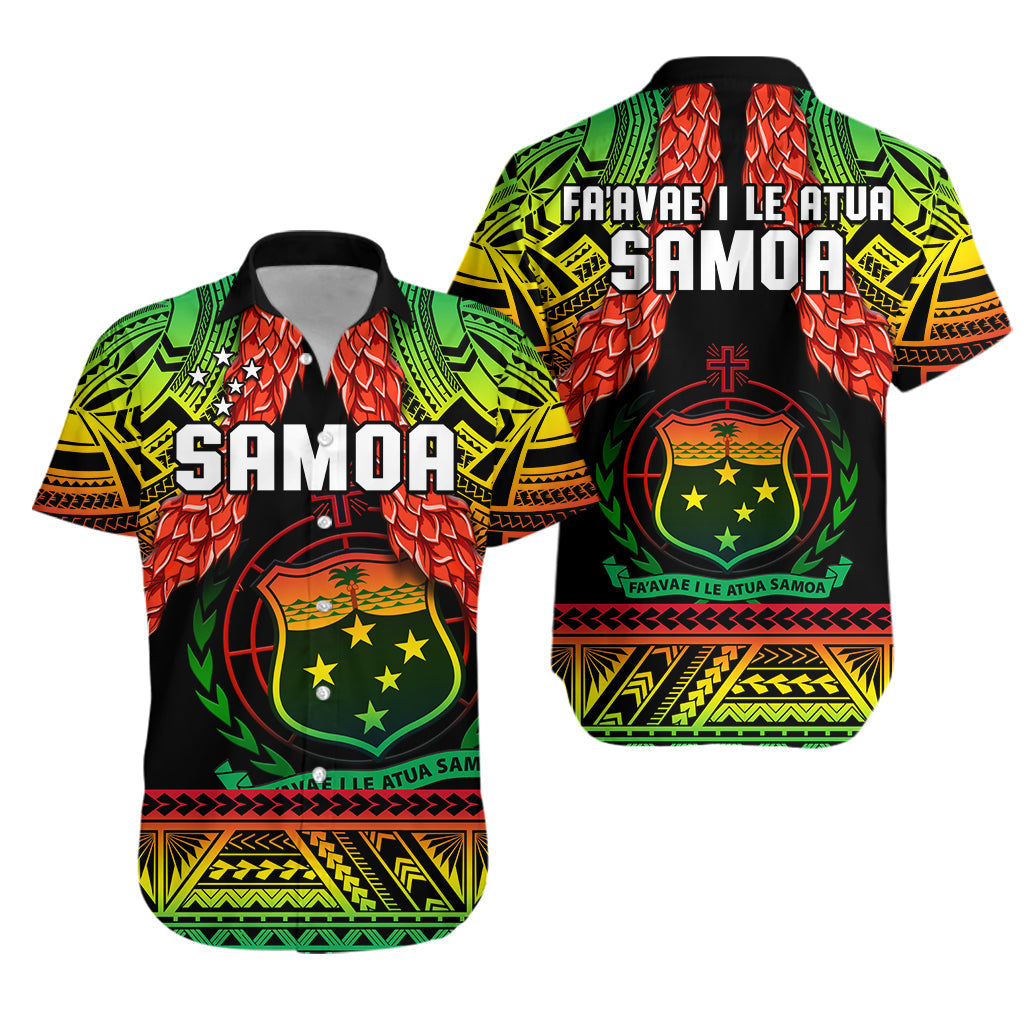 Samoa Rugby Hawaiian Shirt Teuila Torch Ginger Gradient Style - Wonder Print Shop