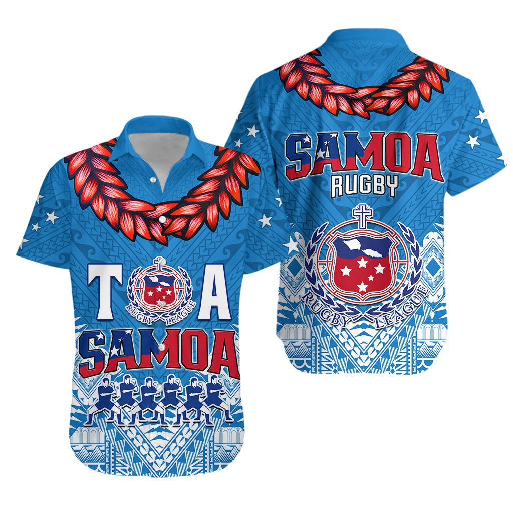 Toa Samoa Rugby Hawaiian Shirt Manu Siva Tau Style Ulafala LT13 - Wonder Print Shop