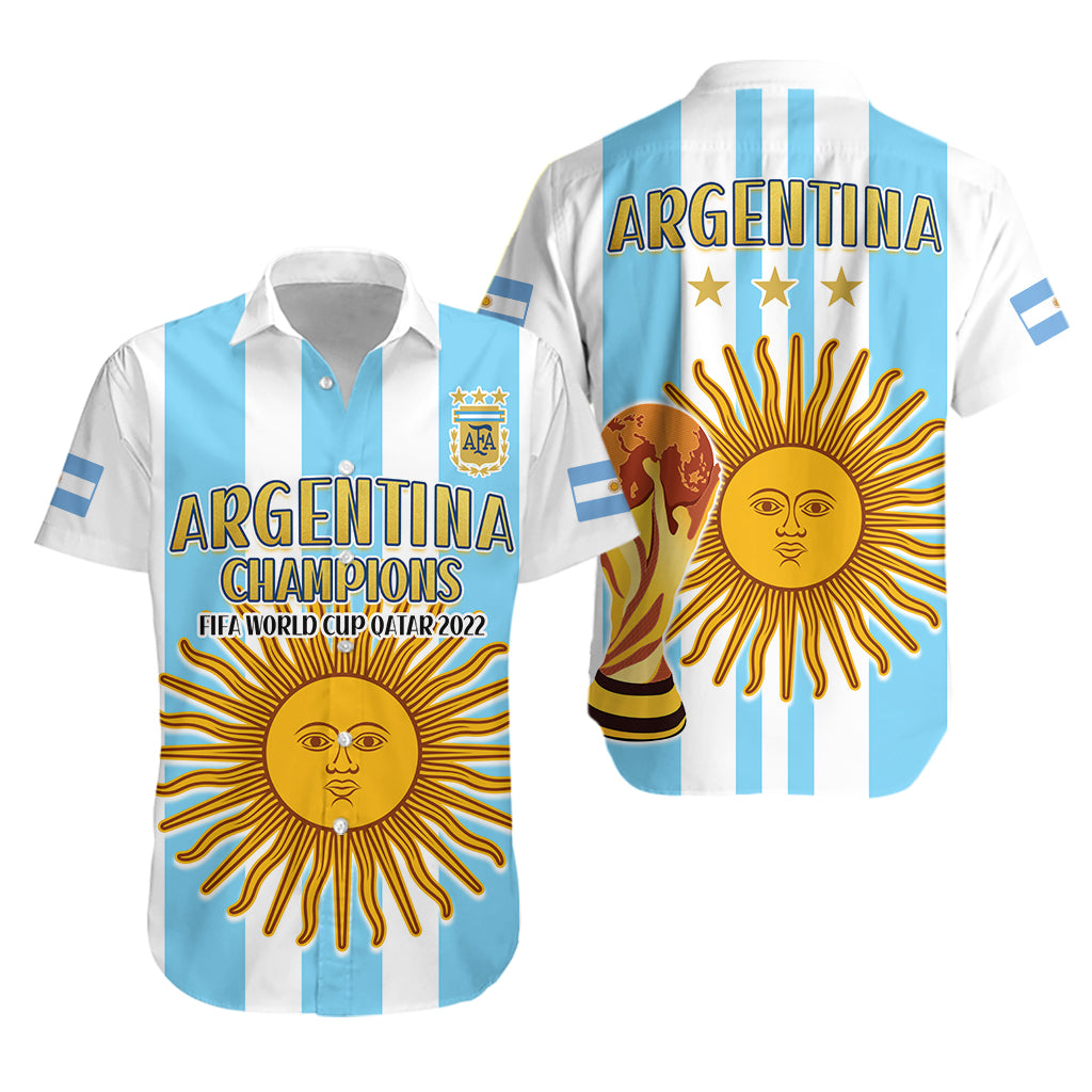 Argentina Football Hawaiian Shirt FIFA 2022 World Cup Champions LT13 - Wonder Print Shop