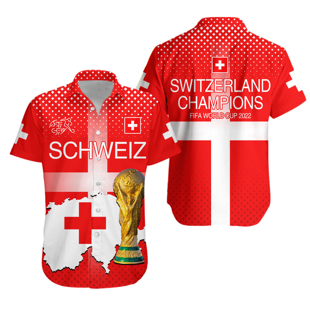 Switzerland Football Hawaiian Shirt Schweizer Pati Champion 2022 World Cup LT13 - Wonder Print Shop