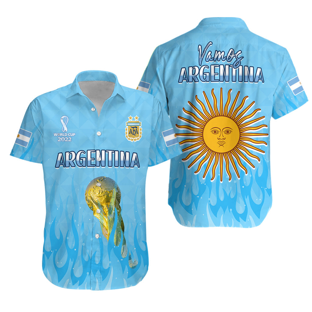 Argentina Football Hawaiian Shirt Vamos Sky Champions World Cup Fire LT13 - Wonder Print Shop