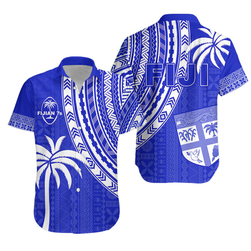 Fiji Rugby Sevens Hawaiian Shirt Fijian 7s Tapa Polynesian Blue Ver.02 LT13 - Wonder Print Shop