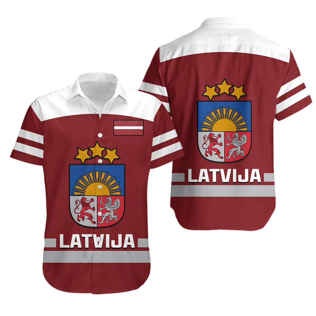 Latvia Hockey 2023 Hawaiian Shirt Red Sporty Style - Wonder Print Shop