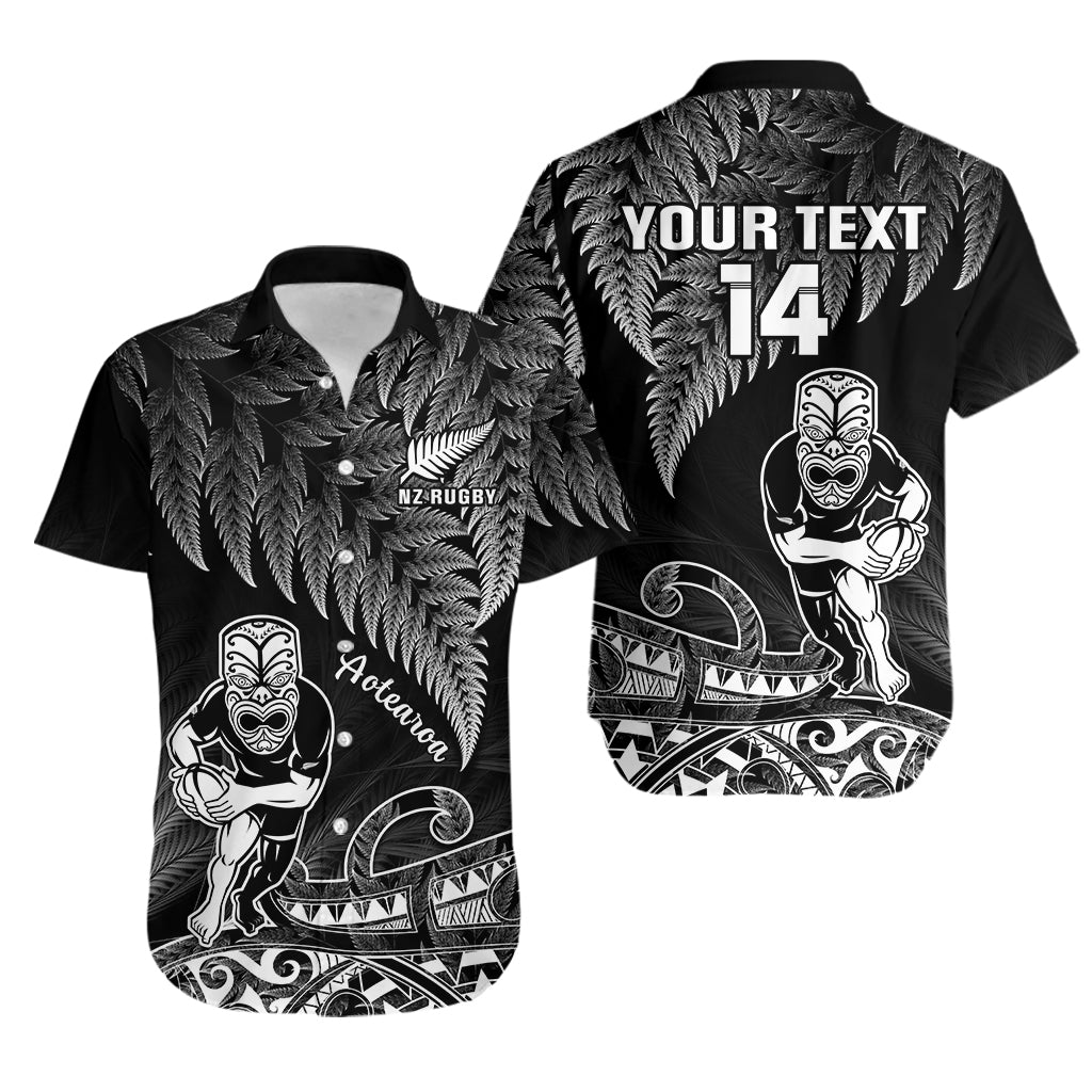 (Custom Text And Number) New Zealand Silver Fern Rugby Hawaiian Shirt All Black Koru Maori - Wonder Print Shop