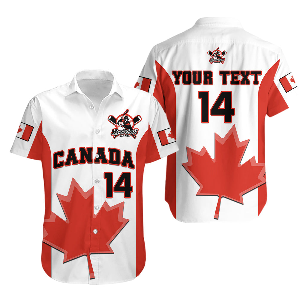 (Custom Text And Number) Canada Baseball 2023 Hawaiian Shirt Canadian Maple Leaf Sporty - Wonder Print Shop