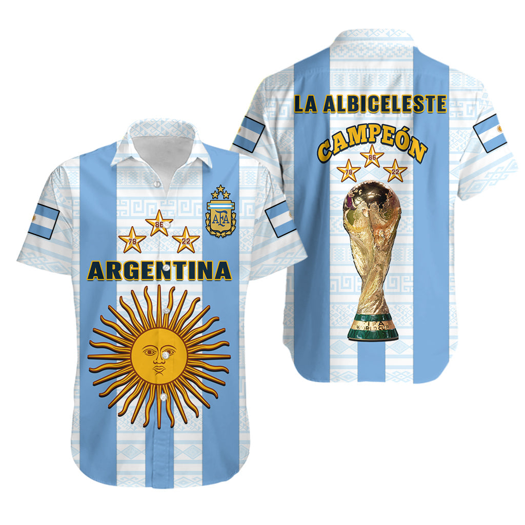 Argentina Football Hawaiian Shirt World Cup La Albiceleste 3rd Champions Proud - Wonder Print Shop