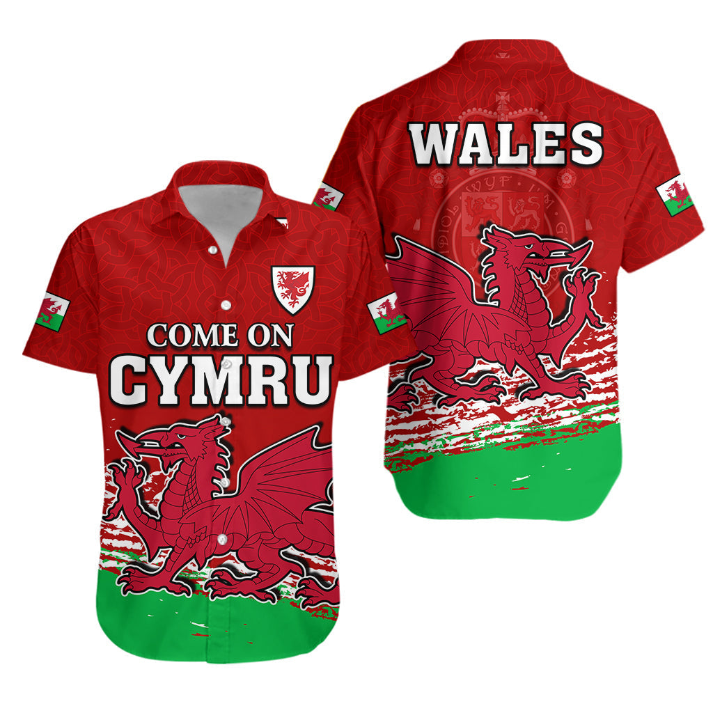 Wales Football 2022 Hawaiian Shirt Come On CYMRU The Red Wall LT13 - Wonder Print Shop