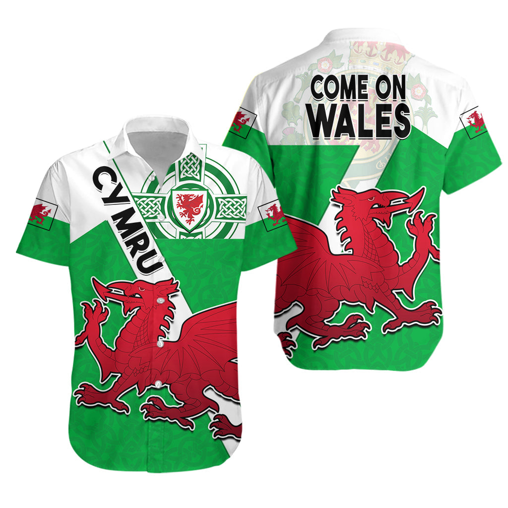 Wales Football Hawaiian Shirt Come On Welsh Dragons With Celtic Knot Pattern - Wonder Print Shop