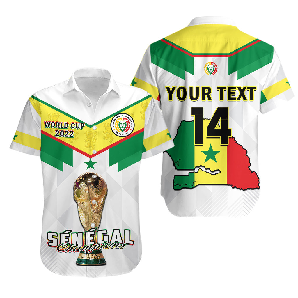 (Custom Text And Number) Senegal Football Hawaiian Shirt Champions WC 2022 - Wonder Print Shop