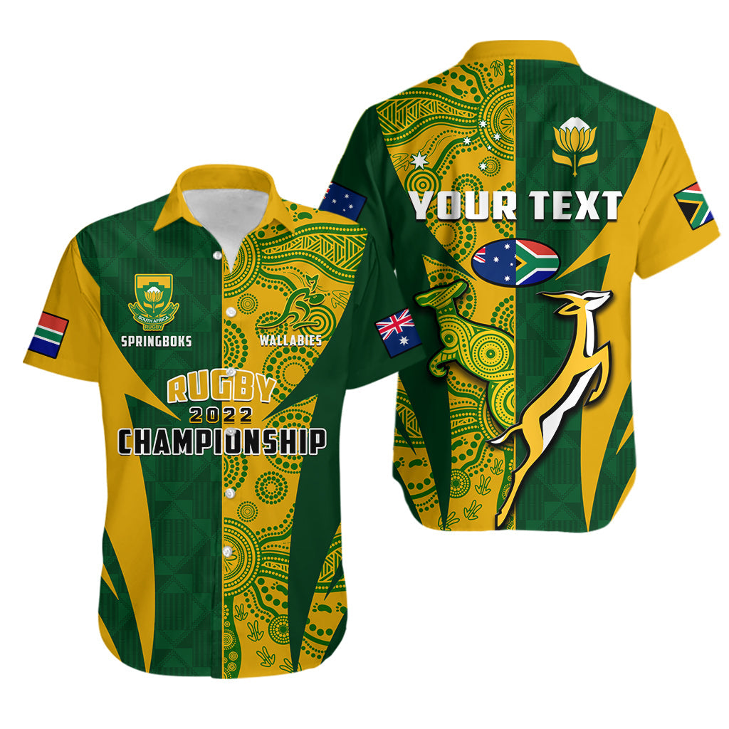 (Custom Personalised) Australia Rugby and South Africa Rugby Hawaiian Shirt Wallabies Mix Springboks Sporty - Wonder Print Shop