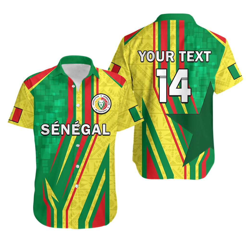 (Custom Text And Number) Senegal Football Hawaiian Shirt Allez Les Lions Sporty Style - Wonder Print Shop