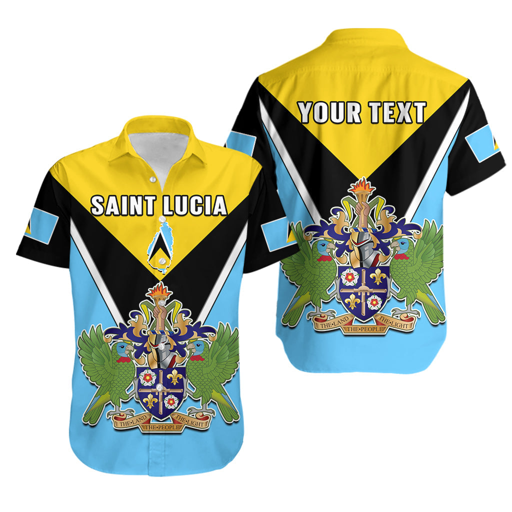 (Custom Personalised) Saint Lucia Hawaiian Shirt Happy 44 Years Of Independence - Wonder Print Shop