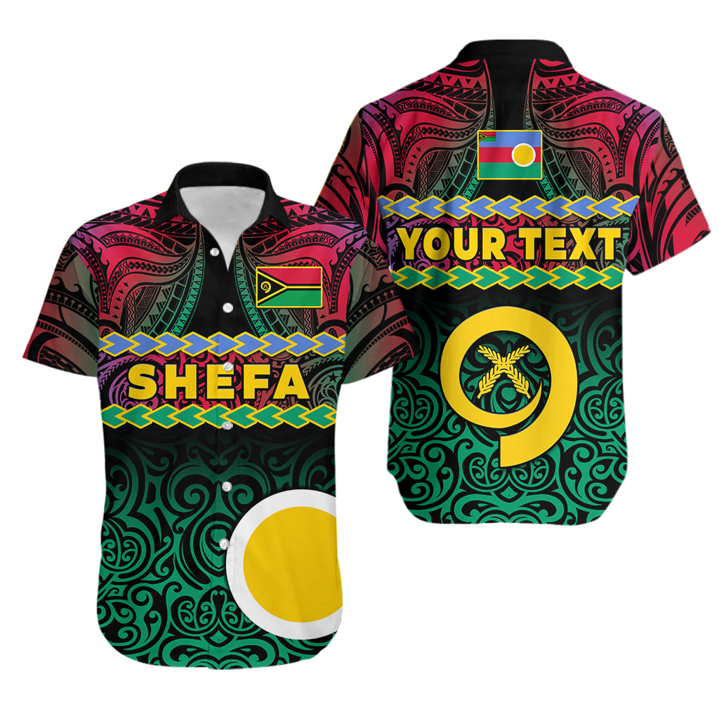 Custom Personalised Shefa Province Hawaiian Shirt Vanuatu Pig Tusk Polynesian Flag Style - Wonder Print Shop