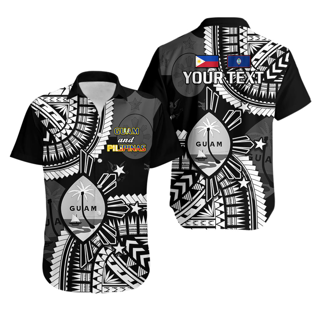 (Custom Personalised) Guam and Philippines Hawaiian Shirt Guaman Filipinas Together Black - Wonder Print Shop