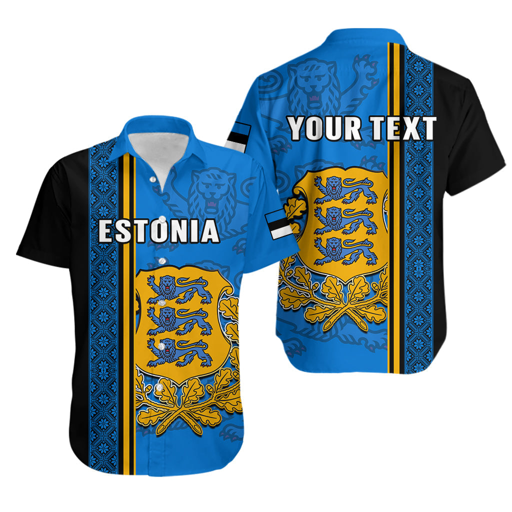 (Custom Personalised) Estonia Hawaiian Shirt Happy Estonian Independence Day With Coat Of Arms - Wonder Print Shop