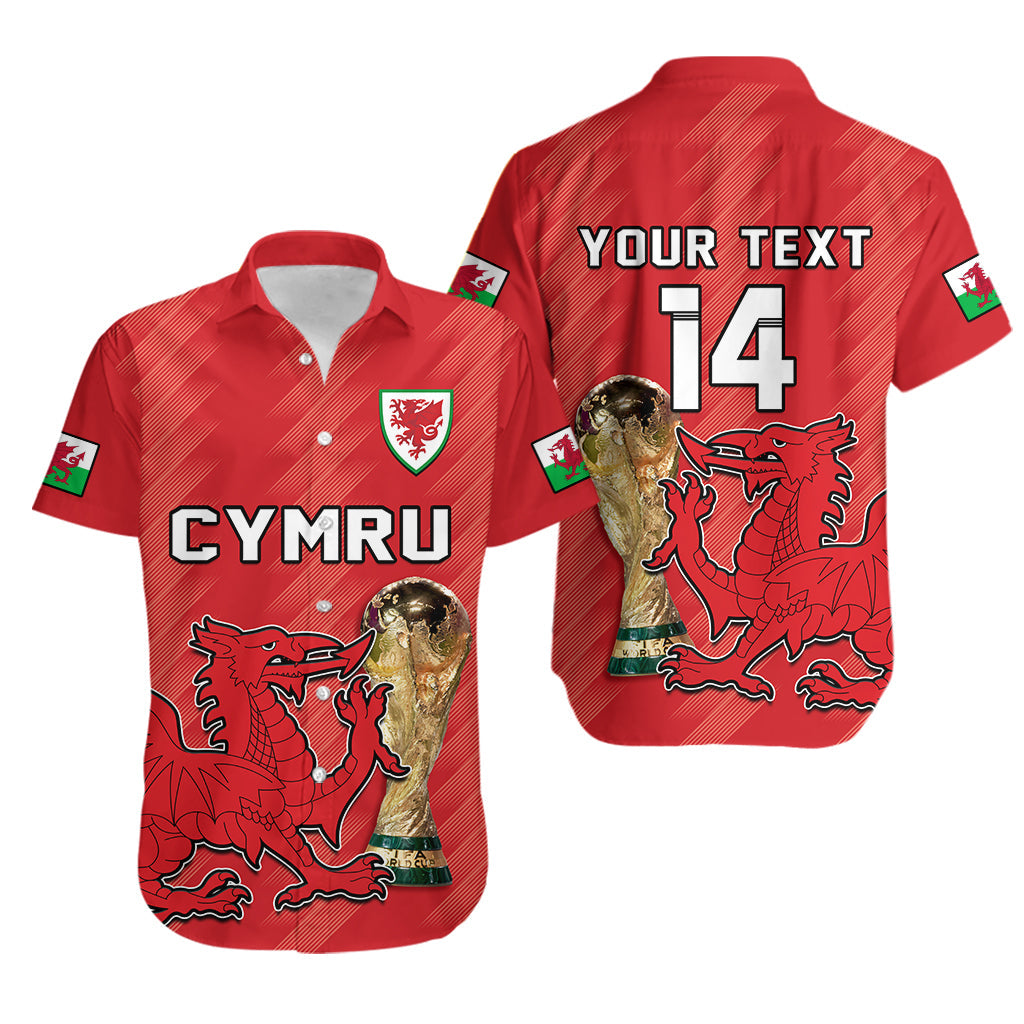 (Custom Text And Number) Wales Football Hawaiian Shirt Cymru Champions World Cup 2022 - Wonder Print Shop