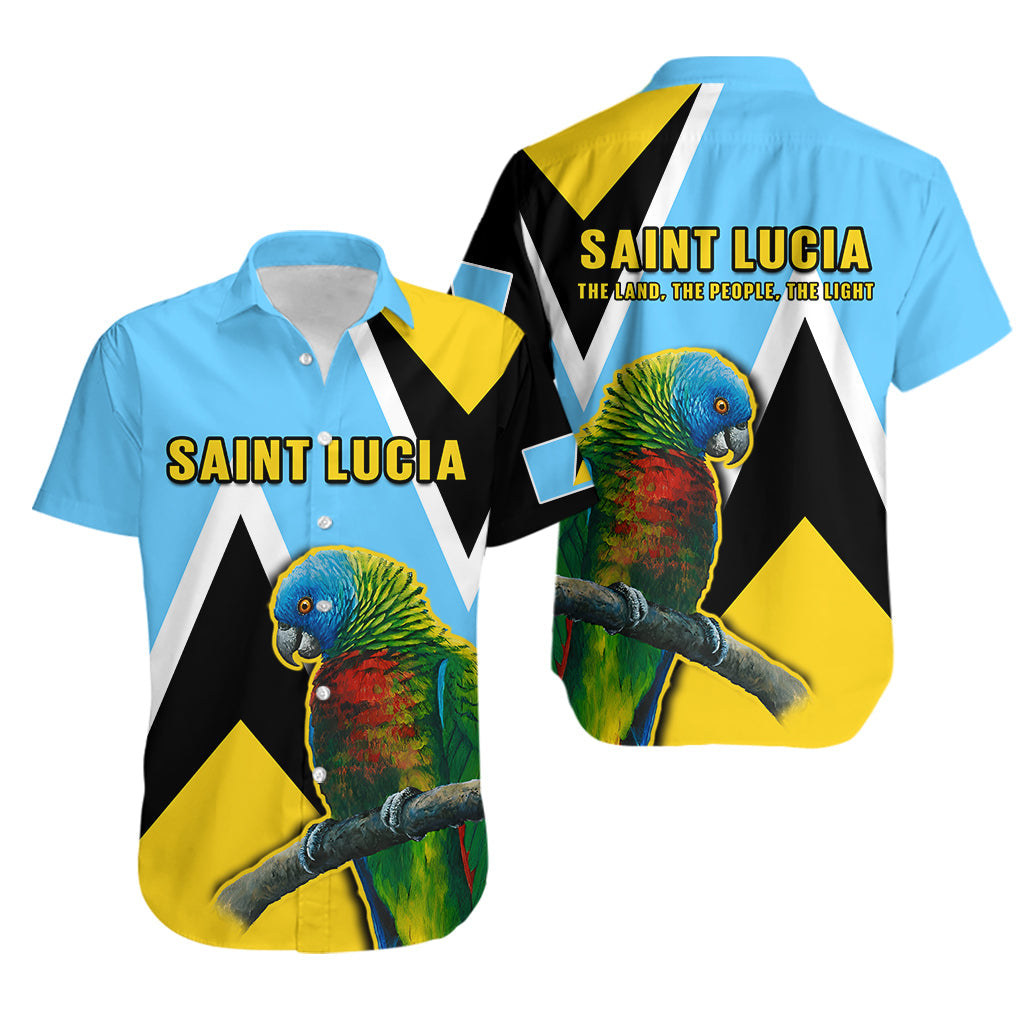 Saint Lucia Hawaiian Shirt Saint Lucian Parrot Simple Style - Wonder Print Shop